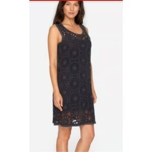 Johnny Was Navy Crochet Mini Dress